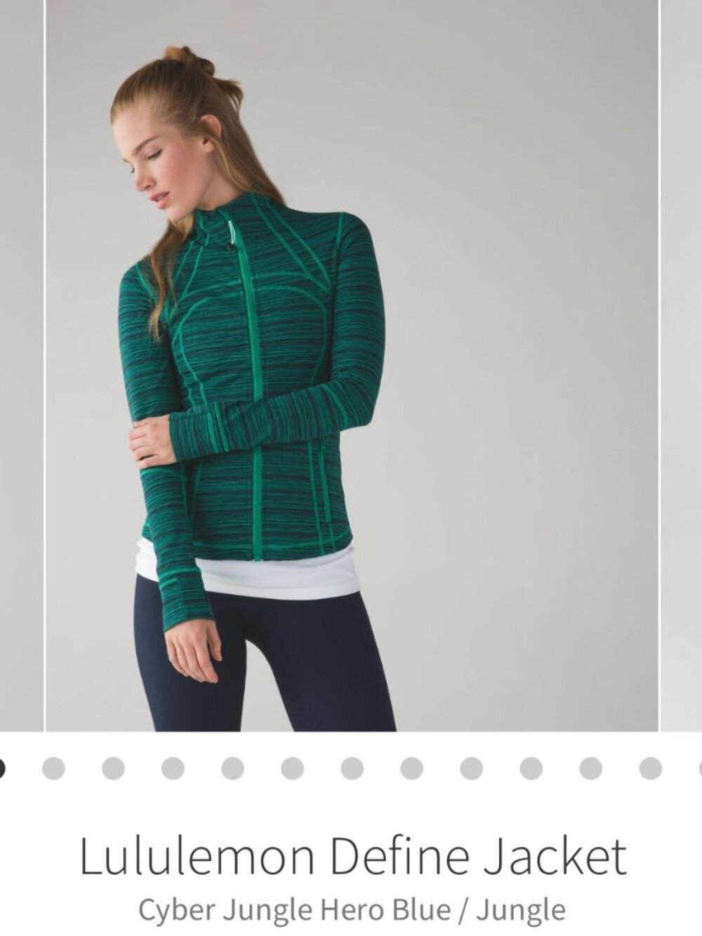 Lululemon Define Jacket Size 6 Cyber Jungle Green Hero Blue Flattering Fit $128 - Picture 3 of 6